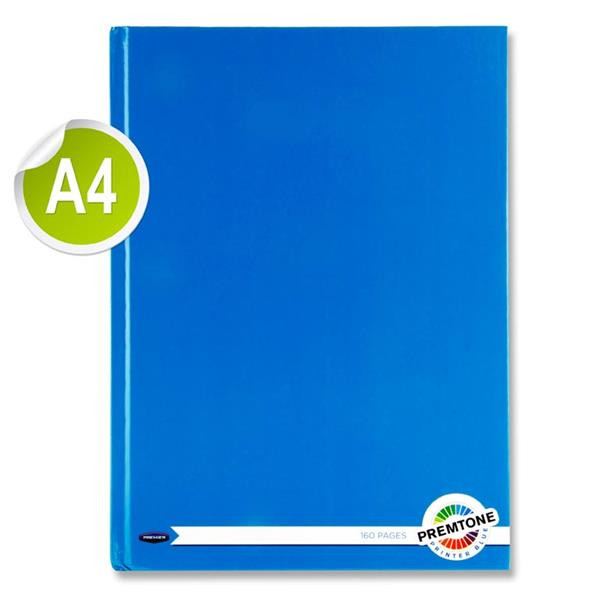 Premto A4 160pg Hardcover A4 Notebook - Printer Blue 
